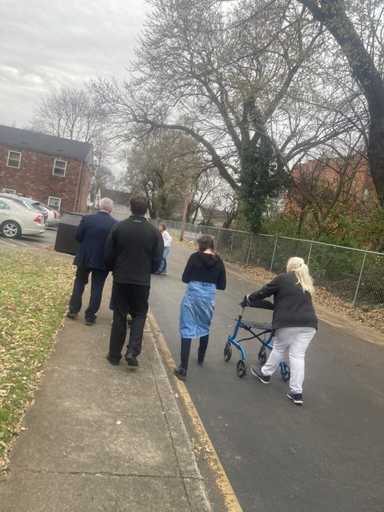 People from True Words Baptist Church participating in outreach ministry in West Louisville, Kentucky.