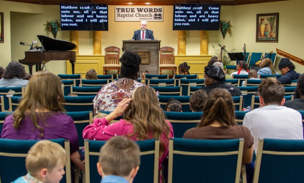 Joshuua Tapp preaching at True Words Baptist Church in Louisville, Kentucky Park Hill West Louisville.