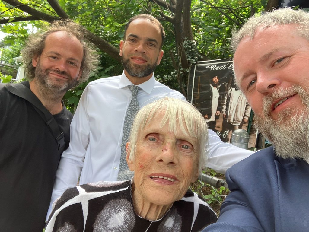 pastor joshua tapp, chris k, josh p out preaching the gospel during a soul winning marathon. georgia was saved that day when she changed her mind.