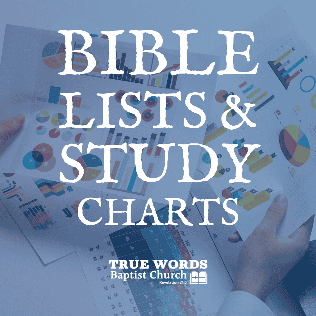 bible lists and study charts
